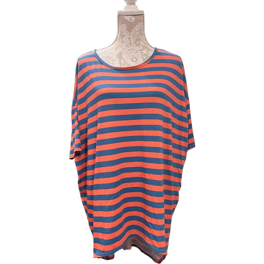 LuLaRoe Irma Orange And Blue Striped Small Florida Auburn Denver Large